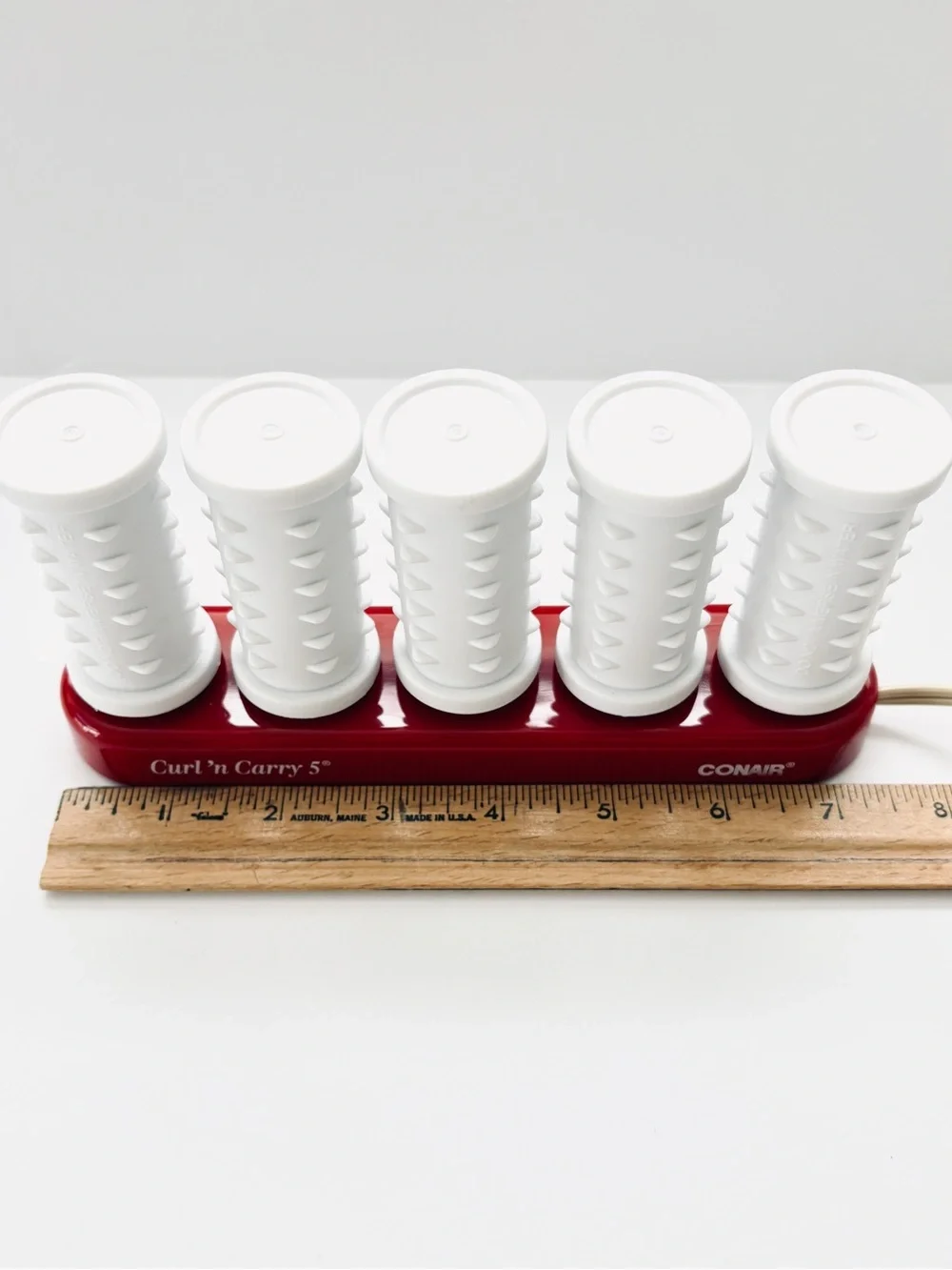 Conair Curl 'n Carry 5 Large Hot Rollers Travel Carrying Case 5 Metal Clips